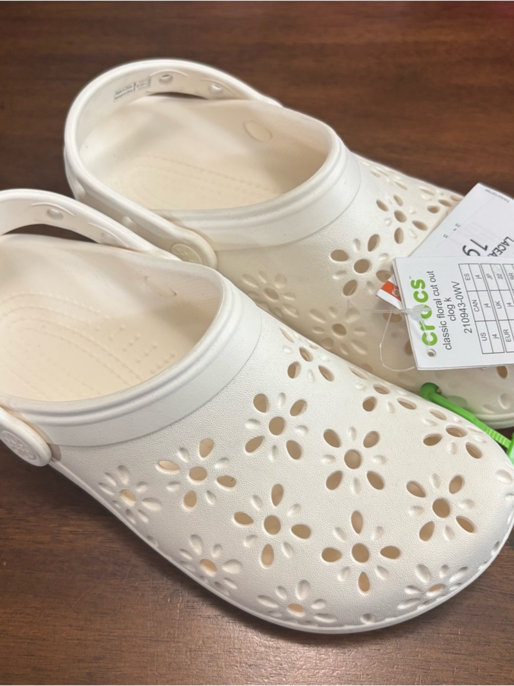 CROCS Classic Floral Cutout Clog in White